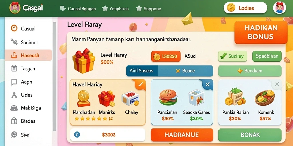 Bonus menarik di setiap level permainan.